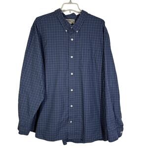 Duluth Trading Co Men's 4XL Blue Check Button Down Long Sleeve Shirt